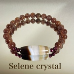 ルチル　天珠形瑪瑙　ブレスレット　天然石ブレスレット　マーブル　おすすめ　Selene crystal