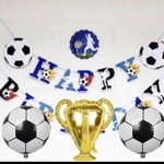 BIGサイズ　デカイ風船つきサッカーガーランドお誕生日お祝い飾り
