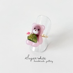 🌸 "SAKURAMOCHI " bear ring ✵ 桜餅になりたいクマさんの指輪 (こしあん入)🌸🐻‍❄️フリーリング   テディベア