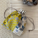 巾着ポーチ　紐通し口独立タイプ　