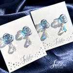 薔薇と雫のピアス🌹レジン＆クリスタルガラス