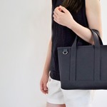 帆布トートバッグM＜ネイビー×グリーン＞