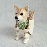 リュックを背負った犬の楊枝たて　　 柴犬  少々難あり