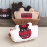くまちゃんペンケース♡ホワイト　筆箱　くま　タータンチェック　クリスマス　プレゼント　アニマル