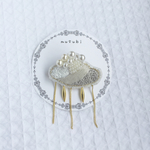 カミナリ雲 刺繍ブローチ