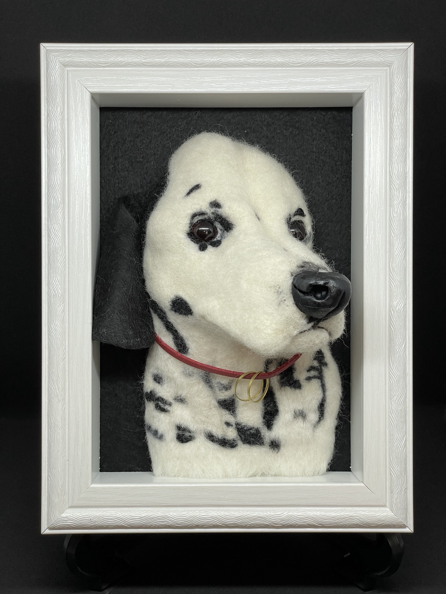 羊毛フェルト　フレーム飾り　犬 確認用 羊毛フェルト フレーム額飾り 柴犬、豆柴の通販 by
