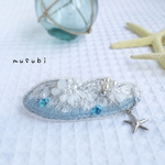海の音 刺繍バレッタ