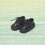 プレーントゥ(ハトメ付き)(OBK)糸:黒/適応サイズ:オビツ11,ミディブライス