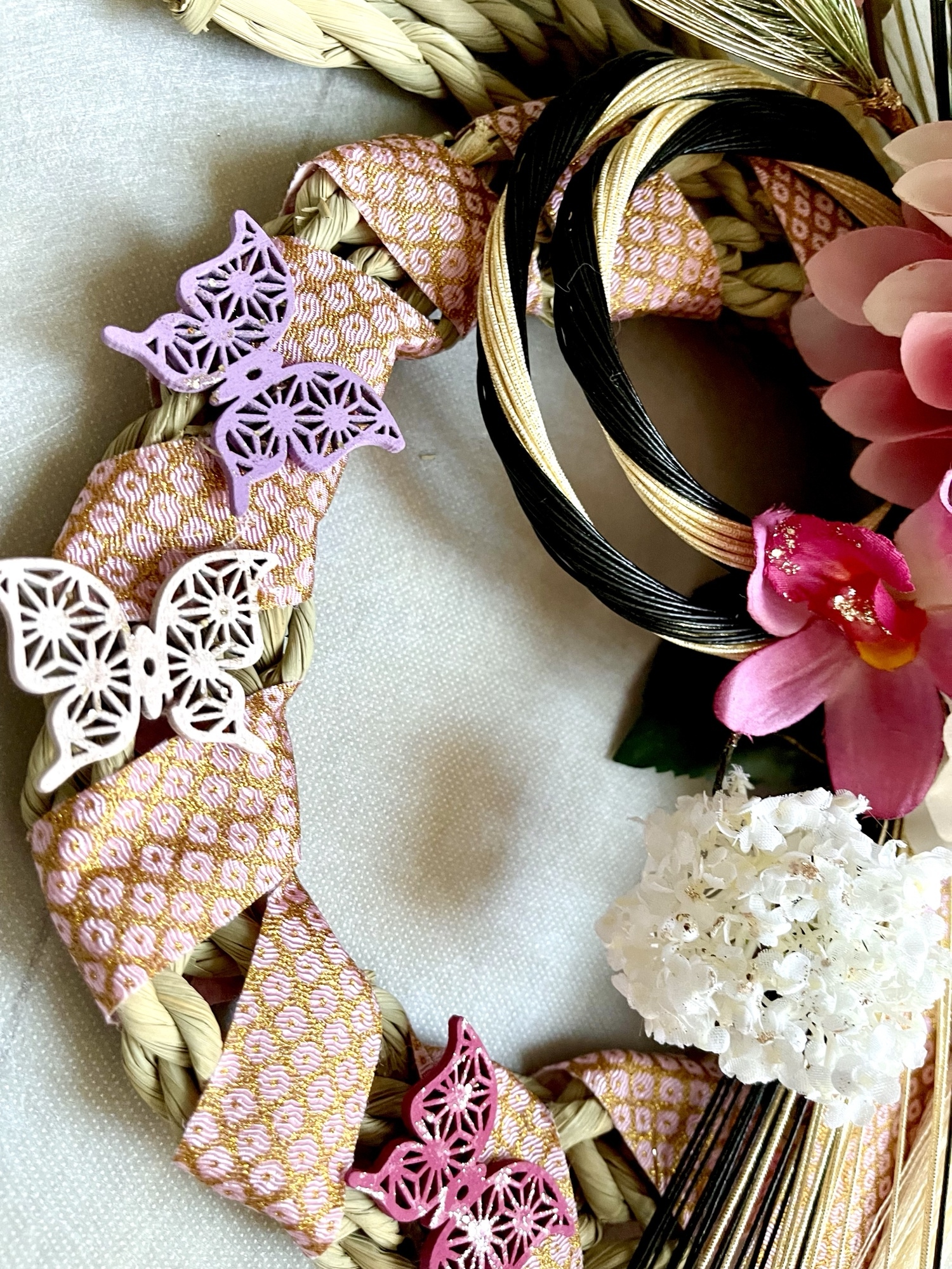 No.wreath-15527☆迎春しめ縄リース(お正月リース) 23-(2