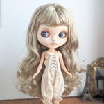 1037※生成りの編み上げリボンのコンビネゾン オールインワン※ブライスアウトフィット※1/6ドール服