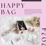 1/1より　ハッピーバッグ アクセサリーセット　1000円　happybag イヤリングセット　ピンク　ぴんく　ヘアクリップ　正月　新年　福袋　ネックレス　リング　キッズ福袋　中身がわかる　