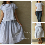 大人可愛い＊北欧調 ミニフラワー デコレクション ブルーグレーセットアップ