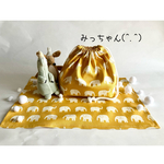★(^.^)ぞうさんの行進だぞう🐘マスタード♪お弁当・給食袋&ランチョンマット★楽しいランチタイムを♪