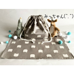 ★(^.^)かわいっ!にゃんこシルエット🐱チャコールグレー♪お弁当・給食袋&ランチョンマット★楽しいランチタイムを♪