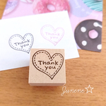 Thank youはんこ　ステッチハート　ゴム印