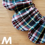 猫用ザビエル首輪 《M》リバティ  タータンチェック  ホワイト＆レッド