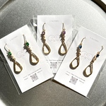  【ミニピアスSALE】 💚メタルドロップ×ビジューピアス