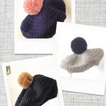 ポンポン付きベレー帽