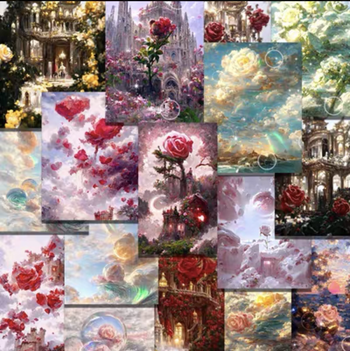 118枚 ステッカー 薔薇花園シリーズ シール コラージュ - RimaRima