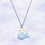 ねこちゃんとイルカのネックレス♡ ロリータ　可愛い　かわいい　ゆめかわい　量産型　45cm 60cm プレゼント　レディース　ギフト　お揃い　友達　ロリィタ　ねこ　ネコ　ぬこ　イルカ