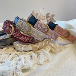 〈No.84〉オーダー首輪/刺繍リボン/首輪/リード/ハーネス/ハーフチョーク/ショルダーリード/ペットグッズ/