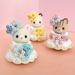 🌼Sylvanian Families  赤ちゃんブーケワンピ　　1着【シルバニアファミリー　シルバニア　ワンピース　ビーズ　花　フラワー　かぎ針　ハンドメイド服　着せ替え　ブーケ】