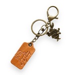 猫boxer本革刻印キーホルダー