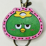 カッパぐりーん　レザーキーホルダー　ゆるキャラ　福島県会津若松　12月30日21時より販売  パステルピンク2