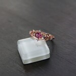 ピンクトルマリン　ミルラインフレームCZリング　SILVER925　PG