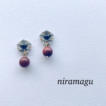 flower cabochon＊wood beads