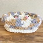 受注生産🎁鳥ちゃんの為の長皿巣【茶色×ライトベージュ】