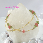 バラ色の人生 インカローズ×ペリドット ２wayブレスレット