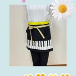 パワーアップエプロン　ピアノ柄　イエロー