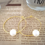 ■SALE!!■【送料無料★】コットンパールフープピアス