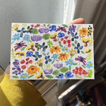 ポストカード　花　カラフル