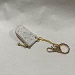 超軽量 ミニチュア コインエルファス キーリング チャーム🔑 麻の葉柄