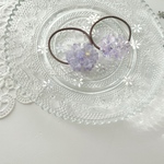 キッズ レジン 雪の結晶 Crystal of snow ヘアゴム (mini) 2本セット purple