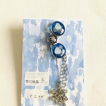 シマエナガと雪の結晶のイヤーカフ