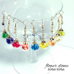 【価格改定！】ゆらゆらflower domeピアス/ガラスドーム