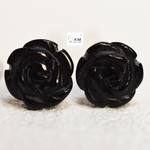 жチタン 天然石オニキス薔薇8㎜スタッドピアス