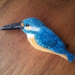 羊毛フェルトのブローチ カワセミ