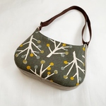 2way♪北欧風木の実（カーキグレー）と帆布のワンショルダーバッグ【オーダー】