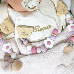 pink × purple♡トイホルダー♡ 歯固めホルダー　出産祝い　おしゃぶりホルダー