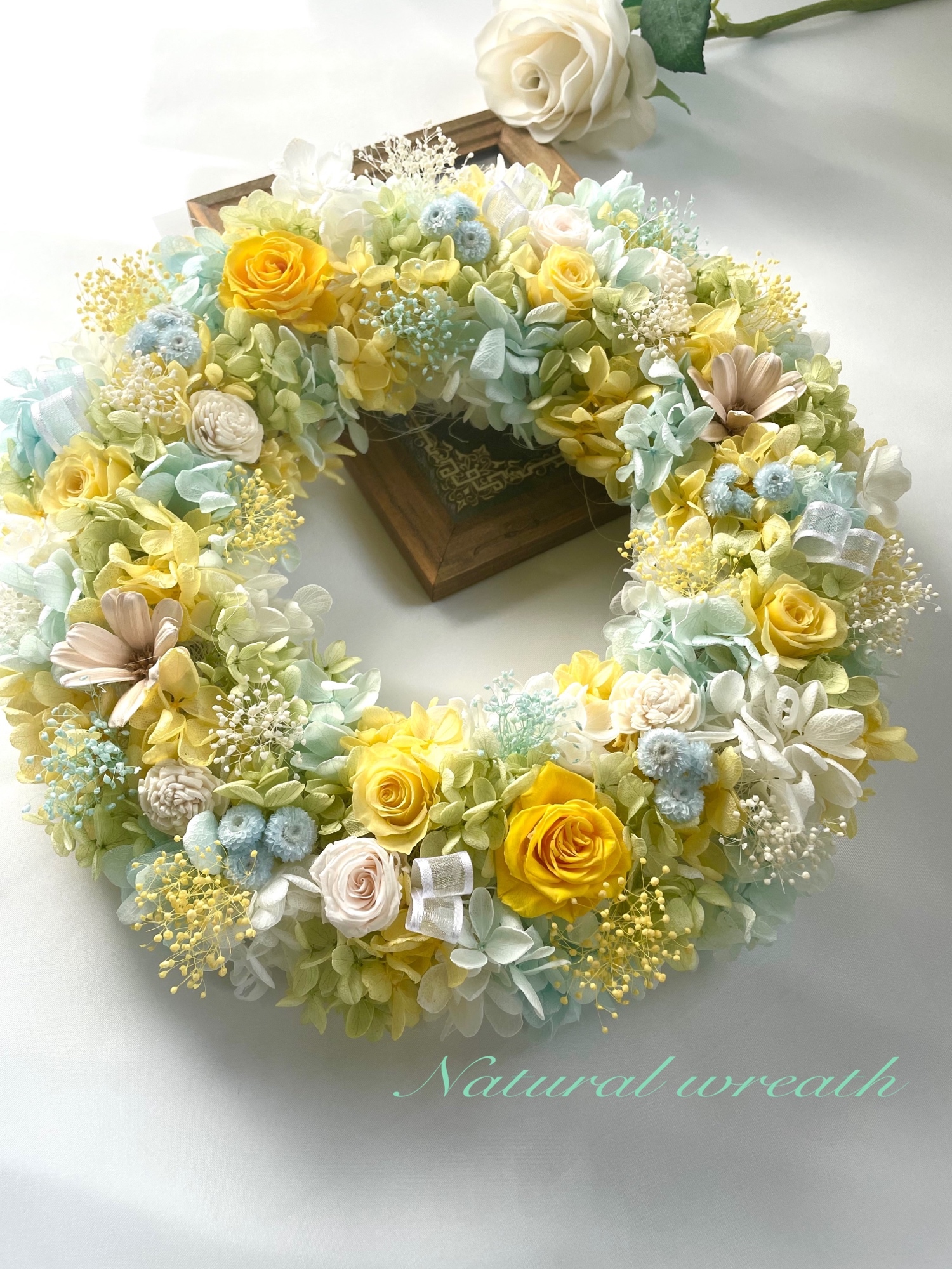 ハンドメイド　リース　黄色　バラ 折り紙のバラのリース - SORA'S GALLERY | minne byGMOペパボ