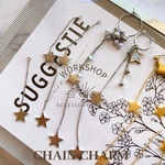 【2pcs】スターチェーンチャーム　プラチナシルバー