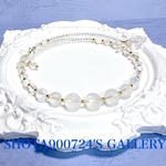 ［再販37］ロイヤルブルームーンストーン を花束にして💐ワイヤー　ブレスレット#minne_new #ペリステライト　#シラー