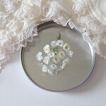 かすみ草の布花ブローチ◇コサージュ