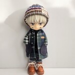 オビツ11 　ねんどろいど  起毛地チェック柄コート②　　