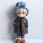 オビツ11 　ねんどろいど  起毛地チェック柄コート⑤　　