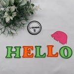 ネオンカラー　イニシャルワッペン　3ｃｍ　4ｃｍ　5ｃｍ　刺繍ワッペン 　オーダー　アイロンワッペン
